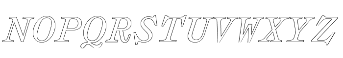 Mono Italic Outline Font UPPERCASE