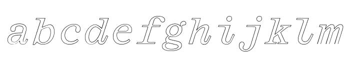 Mono Italic Outline Font LOWERCASE