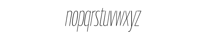 MullerNextExtraCondTrial ThinItalic Font LOWERCASE