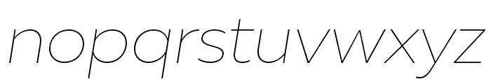 MullerNextTrial ThinItalic Font LOWERCASE