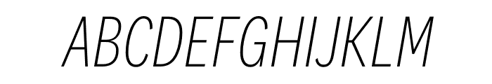 National 2 Condensed Extralight Italic Font UPPERCASE