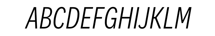 National 2 Condensed Light Italic Font UPPERCASE