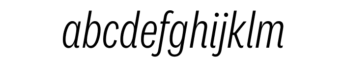 National 2 Condensed Light Italic Font LOWERCASE