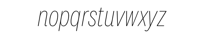 National 2 Condensed Thin Italic Font LOWERCASE