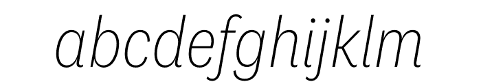 National 2 Narrow Extralight Italic Font LOWERCASE