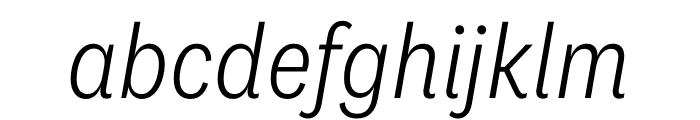 National 2 Narrow Light Italic Font LOWERCASE