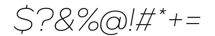 Nexa Thin Italic Font OTHER CHARS