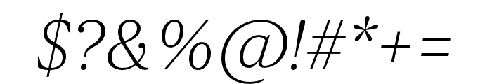 Orbikular ExtraLightItalic Font OTHER CHARS