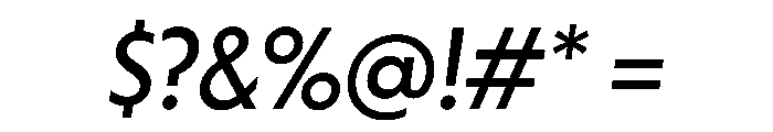 Otterco DisplayRegularItalic Font OTHER CHARS