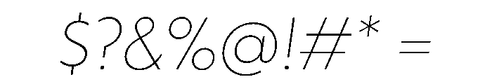Otterco ThinItalic Font OTHER CHARS