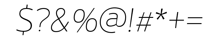 PF Beau Sans VAR Thin Italic Font OTHER CHARS
