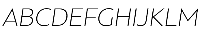 PFBagueSansPro-ThinItalic Font UPPERCASE