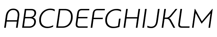 PFBagueUniPro-LightItalic Font UPPERCASE