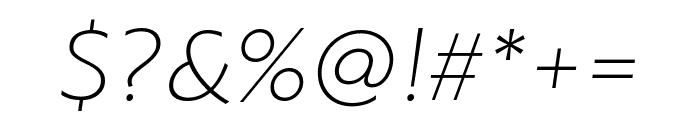 PFBagueUniPro-ThinItalic Font OTHER CHARS