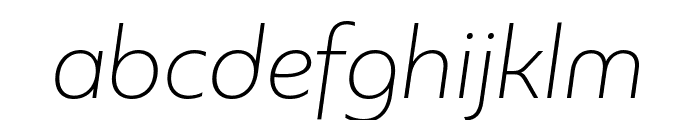 PFBagueUniPro-ThinItalic Font LOWERCASE