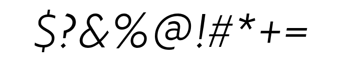 PFBrummell-LightItalic Font OTHER CHARS