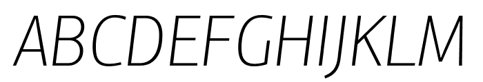 PFCentroSansCond-ThinItalic Font UPPERCASE