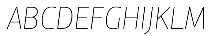 PFCentroSansCond-XThinItalic Font UPPERCASE