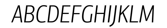PFCentroSansXCond-LightItalic Font UPPERCASE