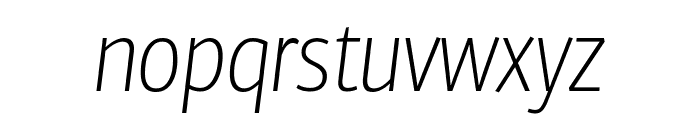 PFCentroSansXCond-ThinItalic Font LOWERCASE