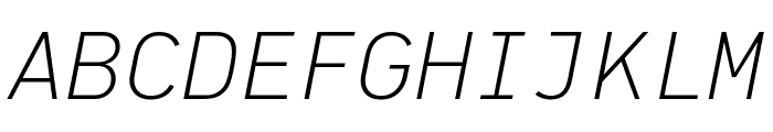 PFDINMonoPro-ThinItalic Font UPPERCASE