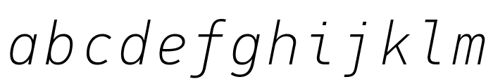 PFDINMonoPro-ThinItalic Font LOWERCASE