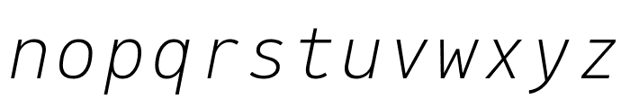 PFDINMonoPro-ThinItalic Font LOWERCASE