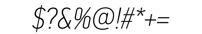 PFDINTextCondPro-ThinItalic Font OTHER CHARS