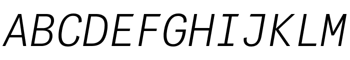 PFDasGroteskMonoPro-LightItalic Font UPPERCASE