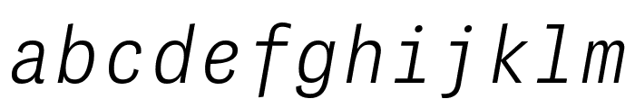 PFDasGroteskMonoPro-LightItalic Font LOWERCASE