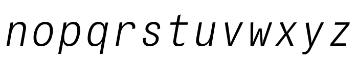 PFDasGroteskMonoPro-LightItalic Font LOWERCASE