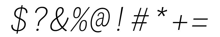 PFDasGroteskMonoPro-ThinItalic Font OTHER CHARS