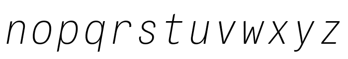 PFDasGroteskMonoPro-ThinItalic Font LOWERCASE