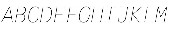 PFDasGroteskMonoPro-XThinItalic Font UPPERCASE