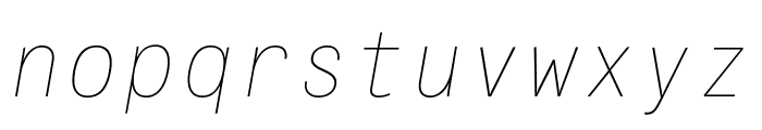 PFDasGroteskMonoPro-XThinItalic Font LOWERCASE