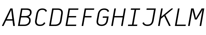 PFDekkaMonoPro-LightItalic Font UPPERCASE