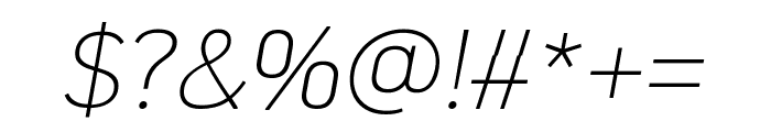 PFDekkaPro-ThinItalic Font OTHER CHARS