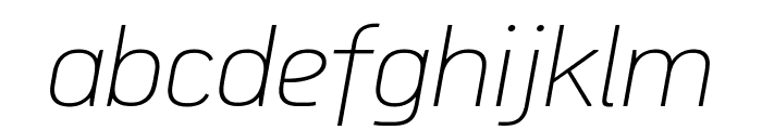 PFDekkaPro-ThinItalic Font LOWERCASE