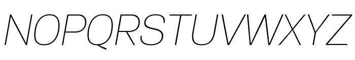 PFEncoreSansPro-ExtraThinItalic Font UPPERCASE