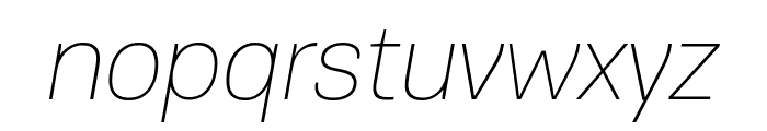 PFEncoreSansPro-ExtraThinItalic Font LOWERCASE