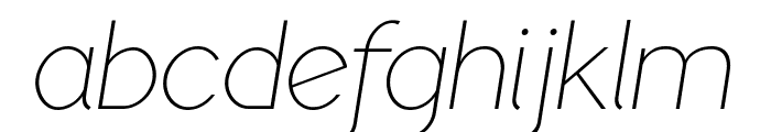 PFLindemannSans-ULightItalic Font LOWERCASE