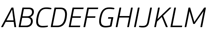 PFSquareSansPro-LightItalic Font UPPERCASE