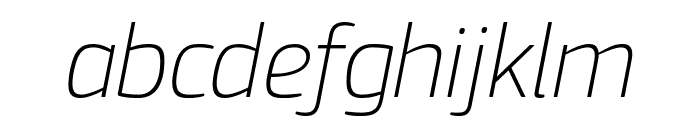 PFSquareSansPro-ThinItalic Font LOWERCASE