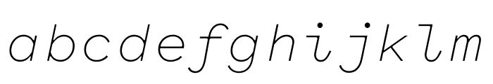 Pitch Sans Light Italic Font LOWERCASE