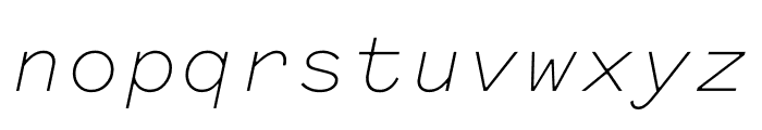 Pitch Sans Light Italic Font LOWERCASE