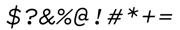 Pitch Sans Medium Italic Font OTHER CHARS