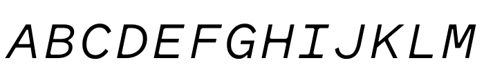 Pitch Sans Medium Italic Font UPPERCASE