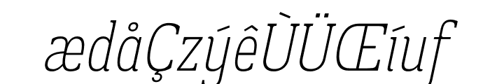 Prachamati Extra Light Condensed Italic Font LOWERCASE