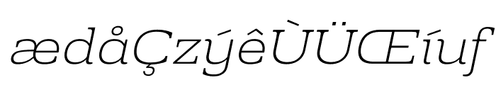 Prachamati Extra Light Expanded Italic Font LOWERCASE