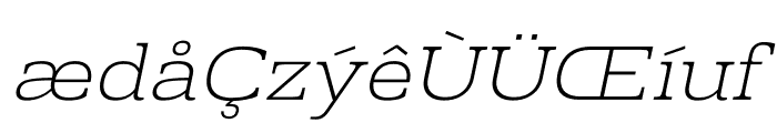 Prachamati Extra Light Expanded Oblique Font LOWERCASE